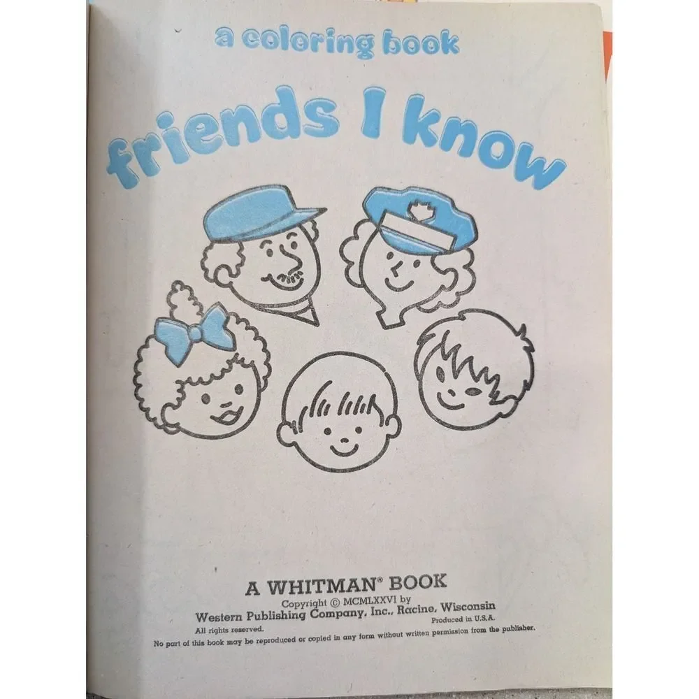Lot of 5 Vintage 1960s 1970s Coloring Books Samuel Lowe Whitman-Mostly Unused
